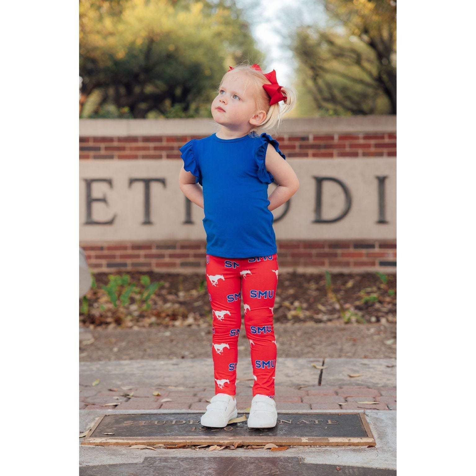 SMU Red Mustang Leggings