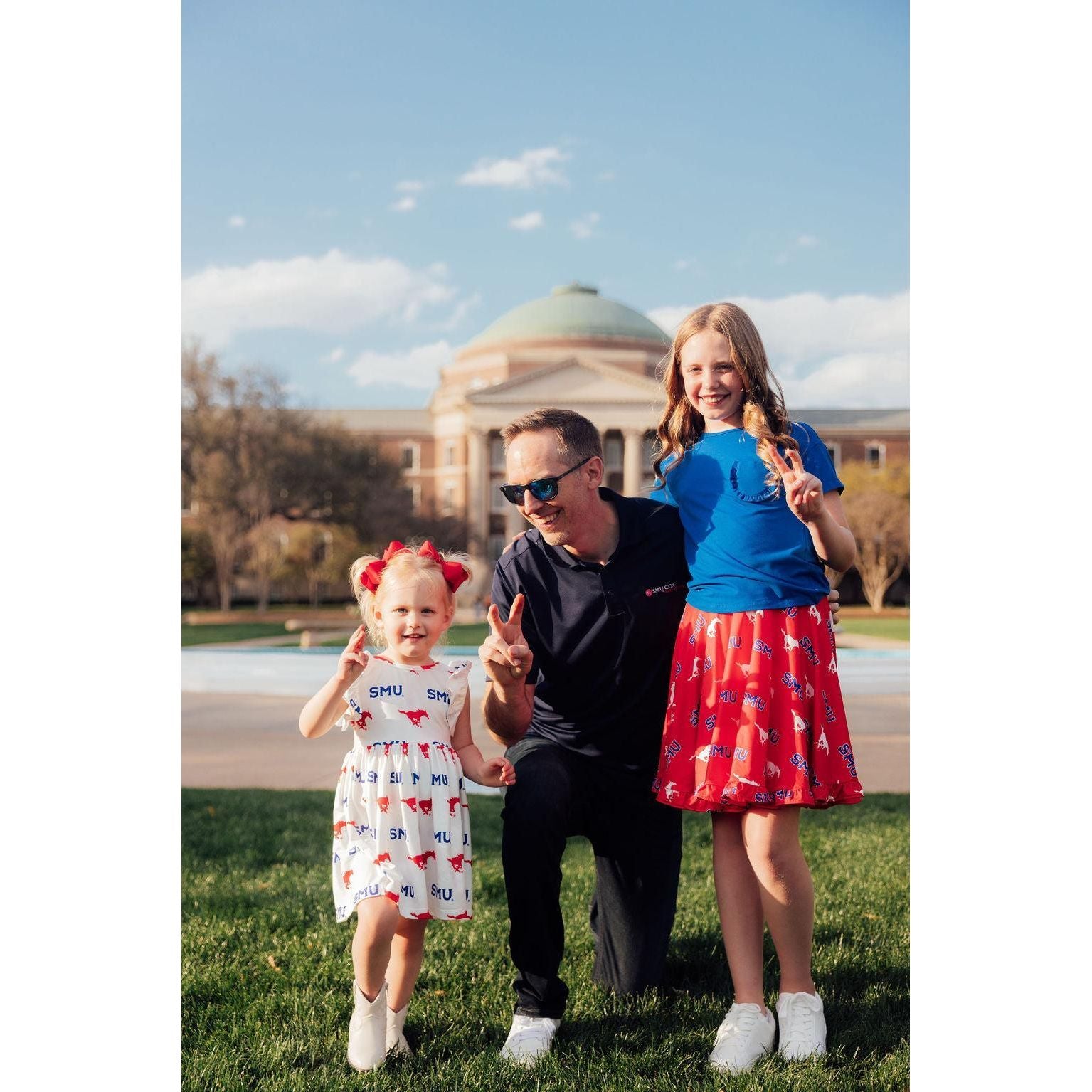 SMU Red Mustang Ruffle Twirl Skort