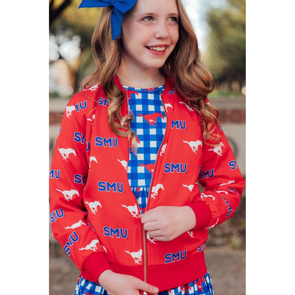 SMU Red Mustang Satin Jacket