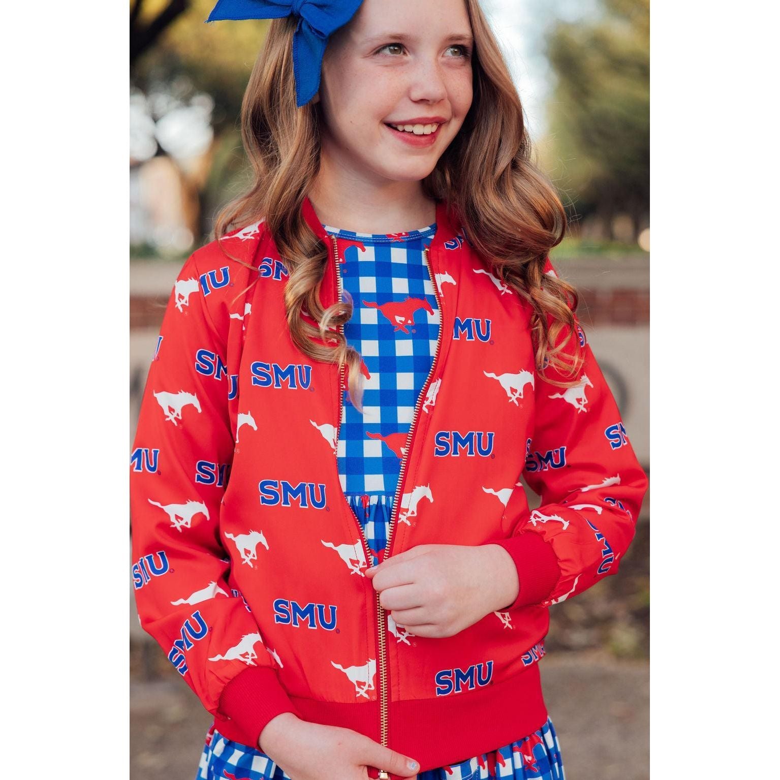 SMU Red Mustang Satin Jacket