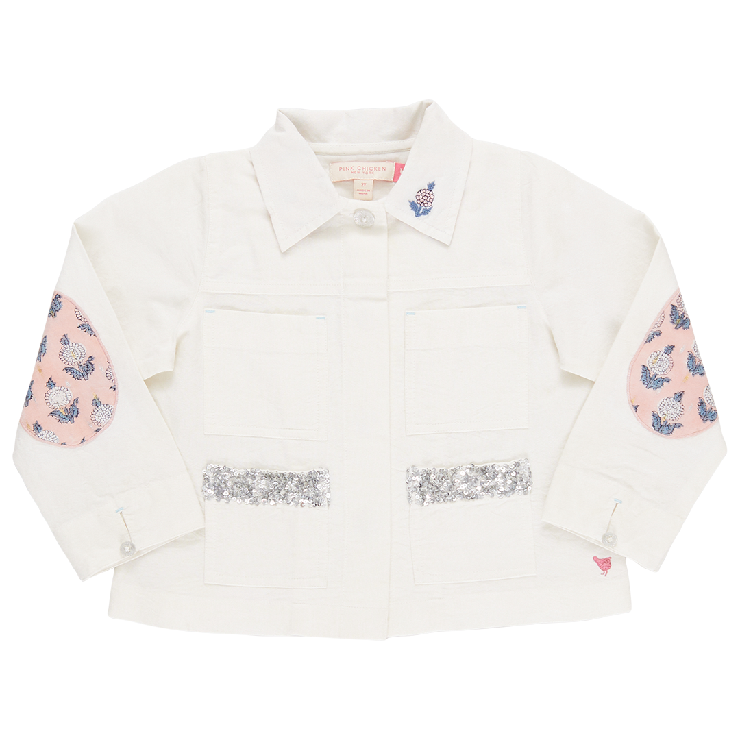 girls wylie jacket | white