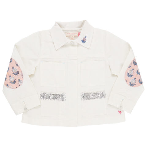 girls wylie jacket | white