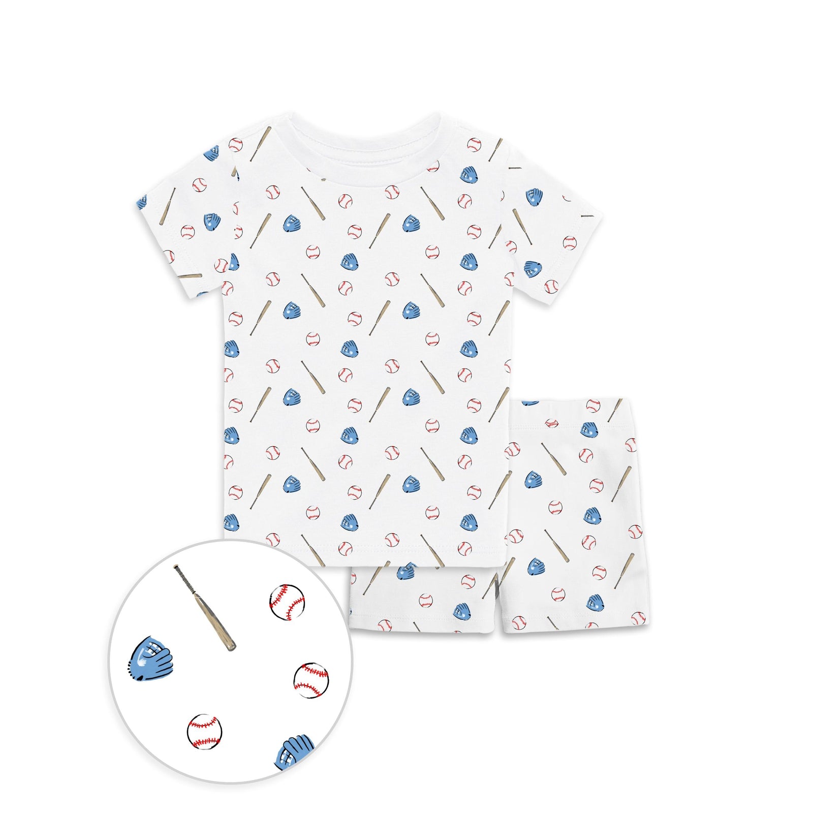 The Organic Short Sleeve Pajama Set [Batter Up]