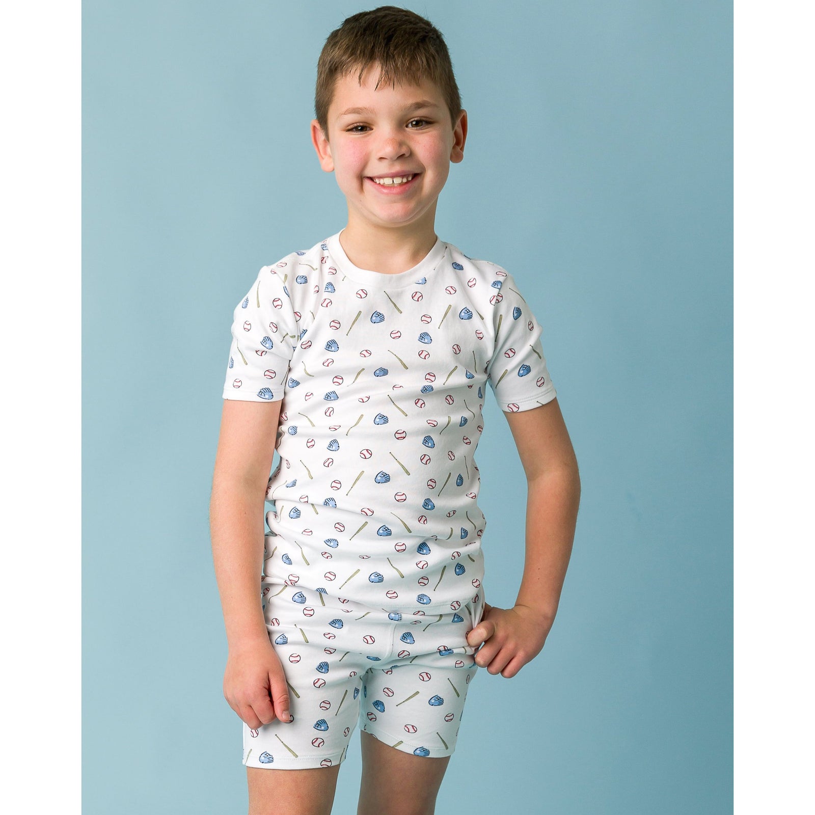 The Organic Short Sleeve Pajama Set [Batter Up]