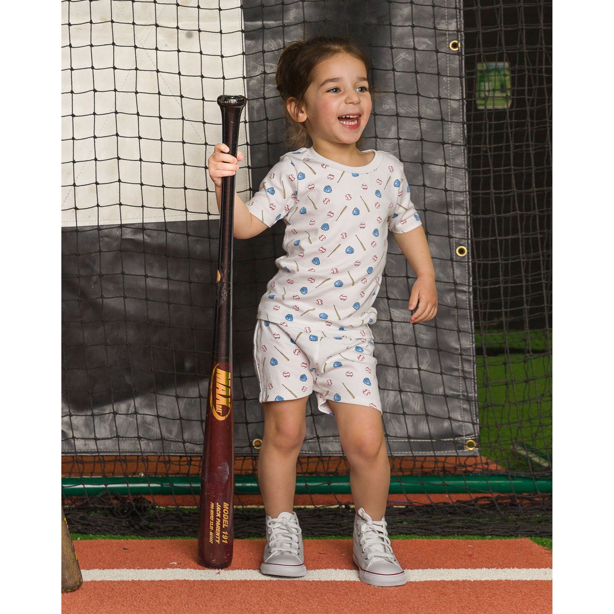 The Organic Short Sleeve Pajama Set [Batter Up]
