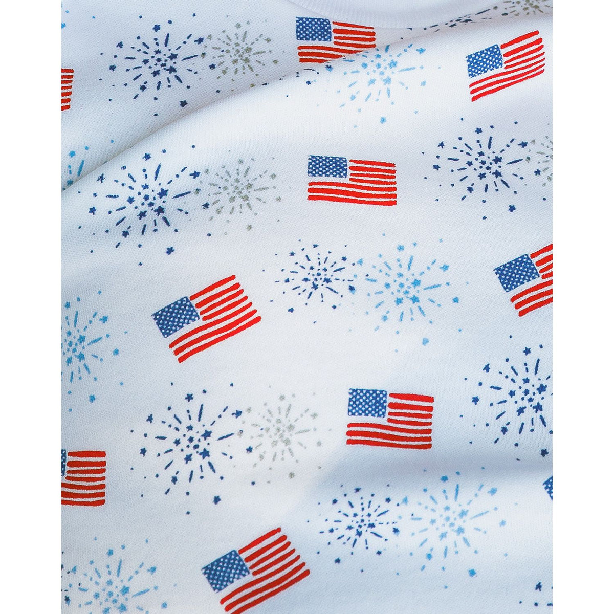 The Organic Short Sleeve Pajama Set [Flags and Fireworks]