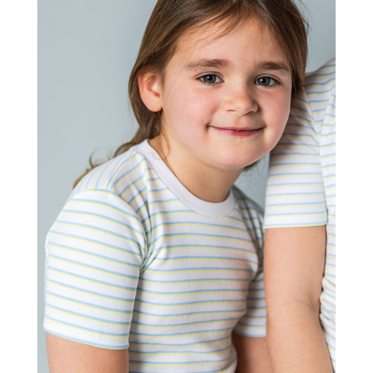 The Organic Short Sleeve Pajama Set [Lemon Double Stripe]