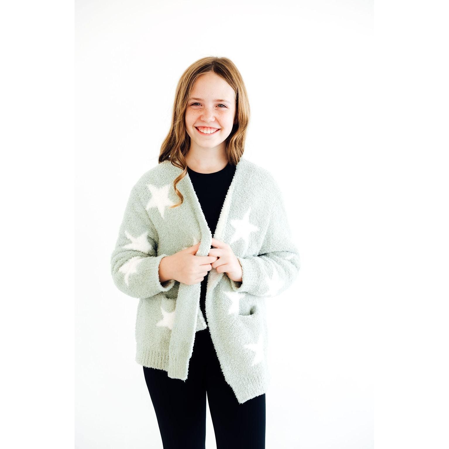 Sage/Coconut Star Cozy Cardigan