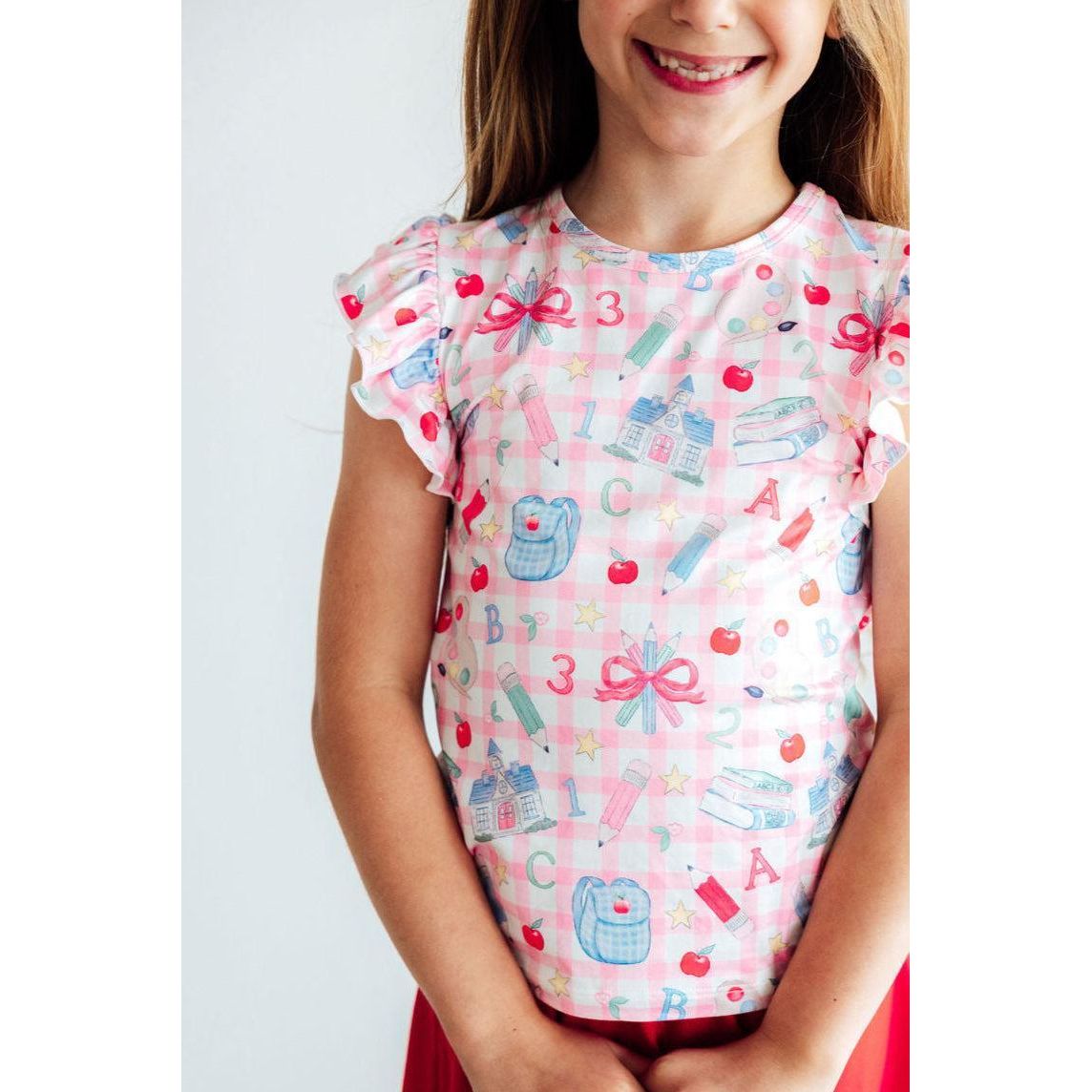 School Days S/S Ruffle Tee