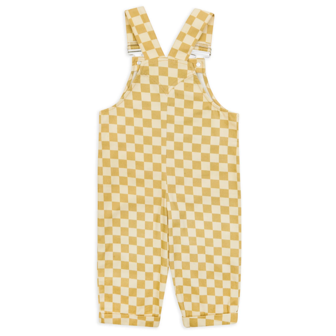 90s checkerboard dungarees | ochre