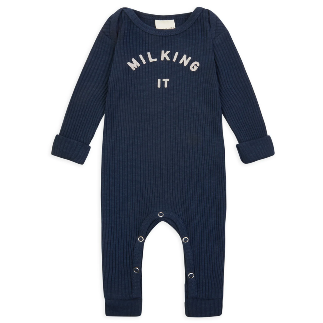 milking it romper | navy