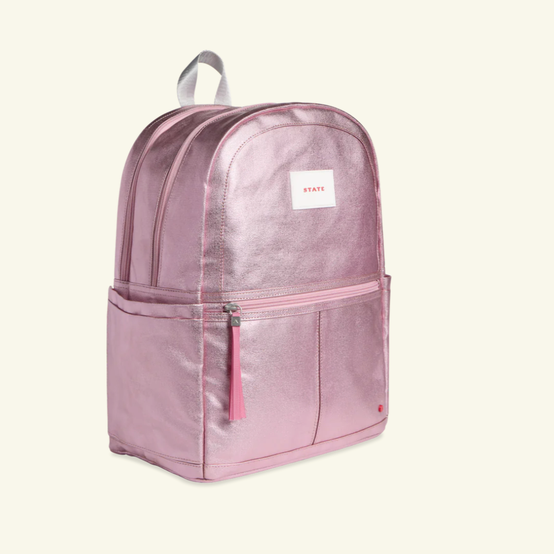 kane kids double pocket backpack | pink/silver