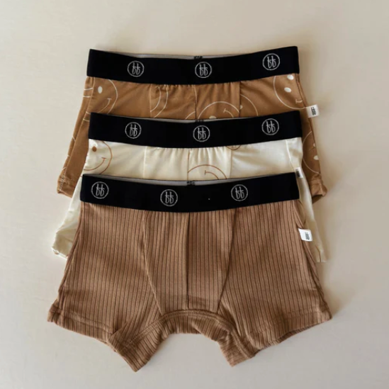 tan & ivory smile | bamboo boxers (3 pack)