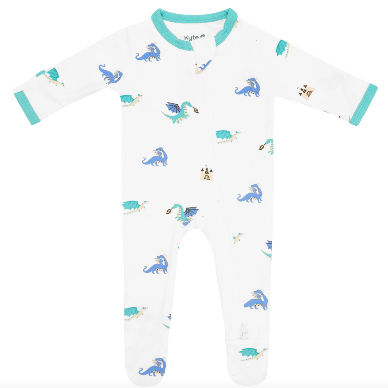 zippered footie | dragon
