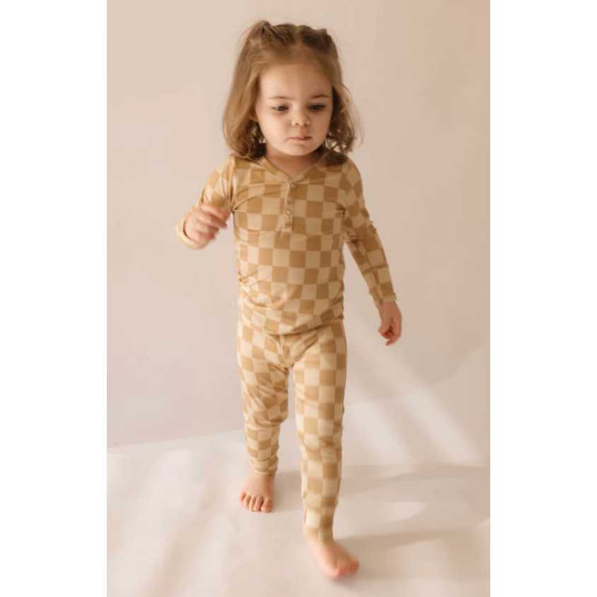 boho checker | bamboo two piece pajamas