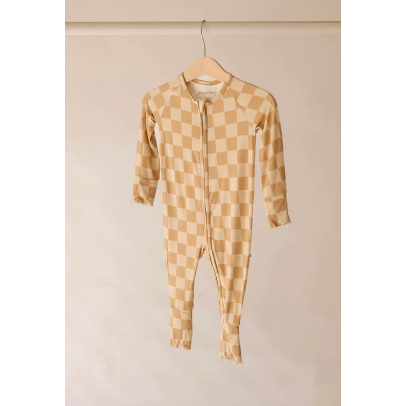 boho checker | bamboo zip pajamas