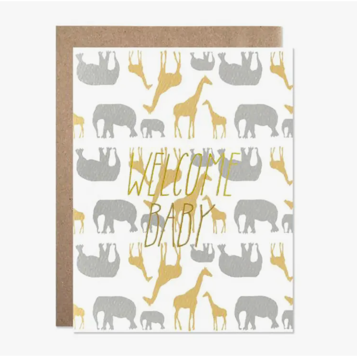 baby safari gold foil card