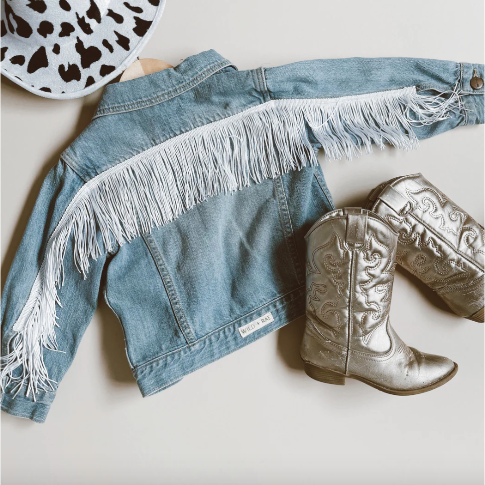 cowgirl fringe jacket | white