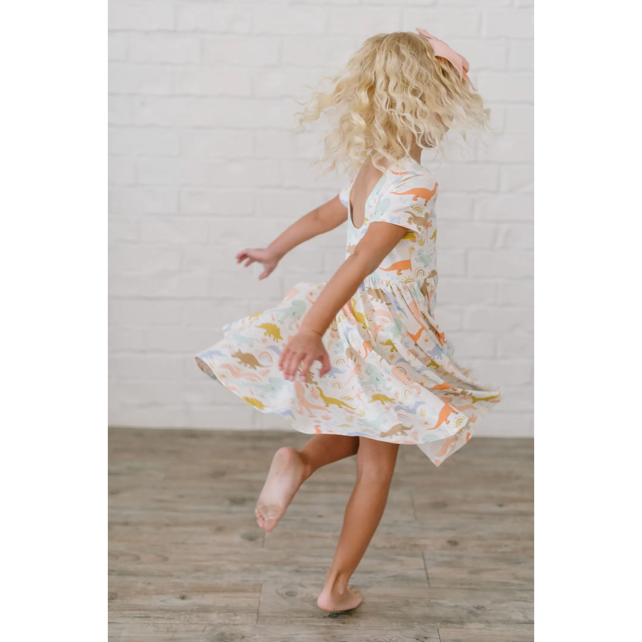 classic scoop twirl dress | dainty dinos