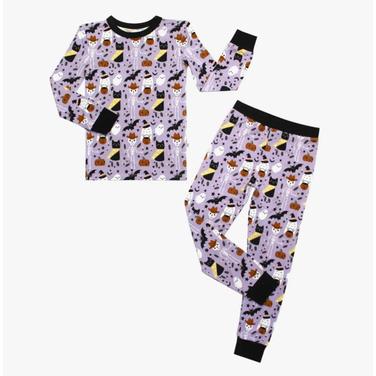 halloween bamboo toddler pajama set | spooky cute purple