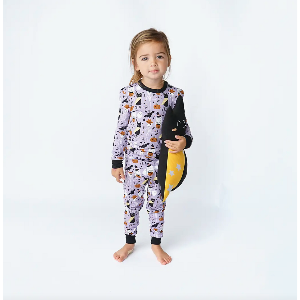 halloween bamboo toddler pajama set | spooky cute purple