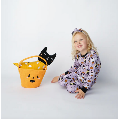 halloween bamboo toddler pajama set | spooky cute purple