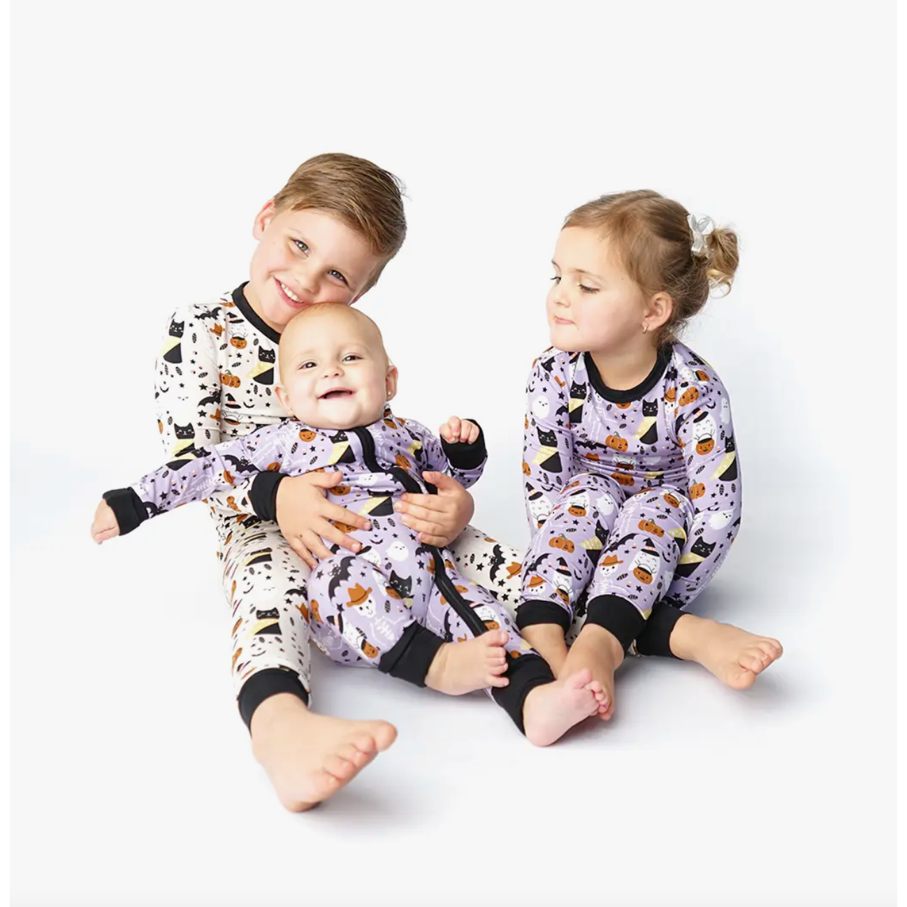 halloween bamboo toddler pajama set | spooky cute purple