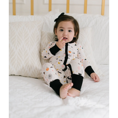 double zip halloween baby pajama footie | spooky scenes