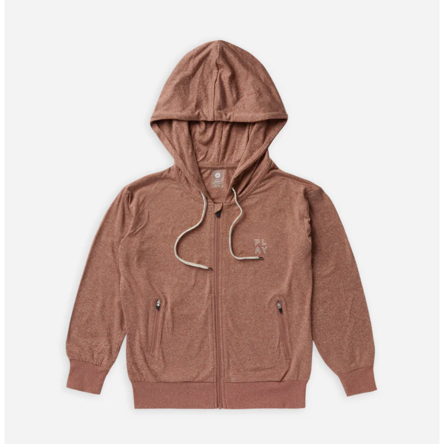 zip up tech hoodie | brick