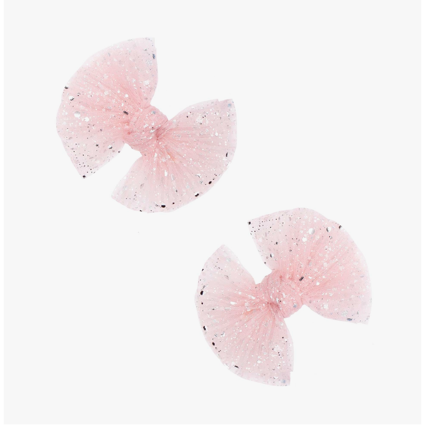 2 pack tulle baby clips | caramel dot