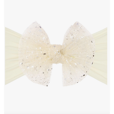 bow headband | ivory tulle