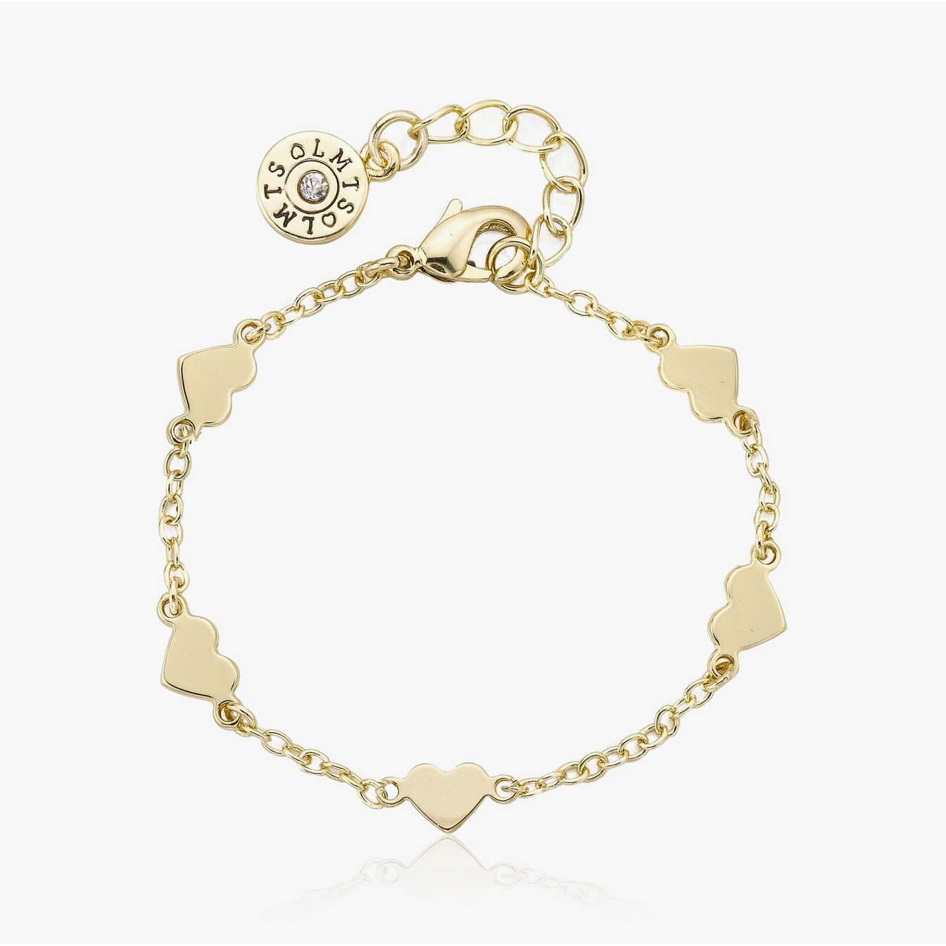 classic gold heart station bracelet