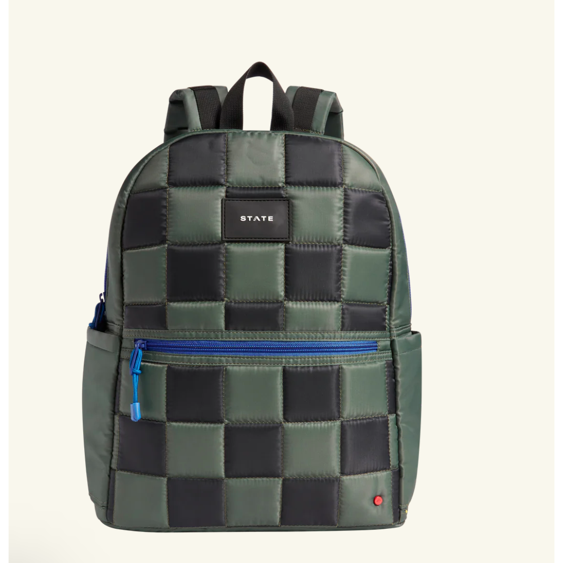 kane kids double pocket backpack | puffer checkerborad