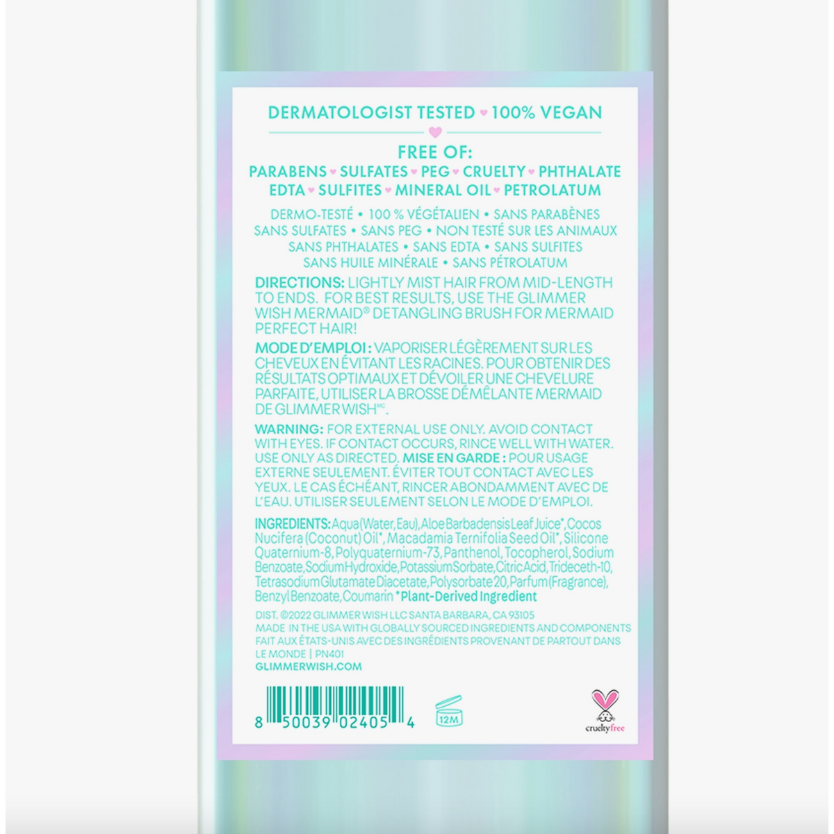 mermaid hair detangling mist