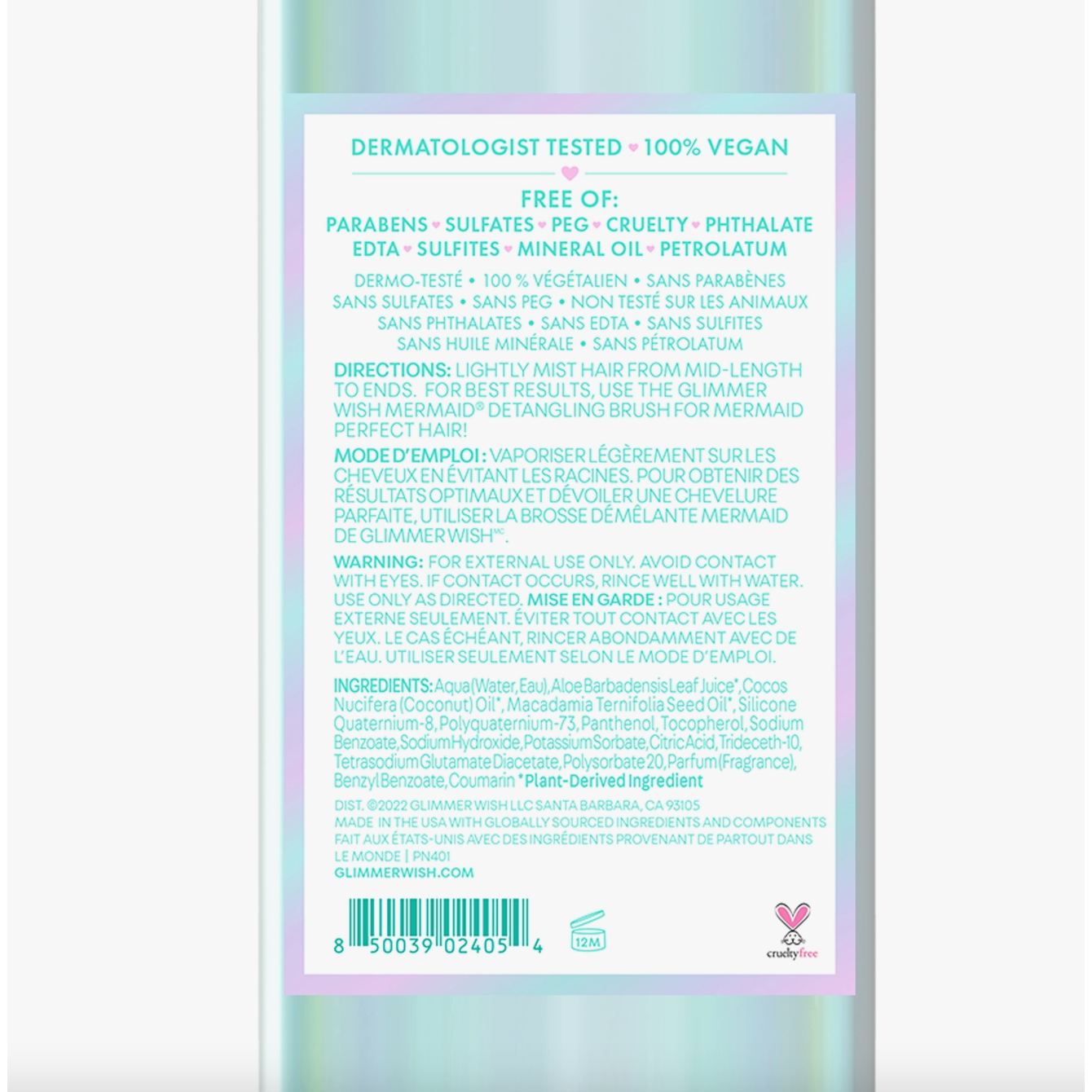 mermaid hair detangling mist