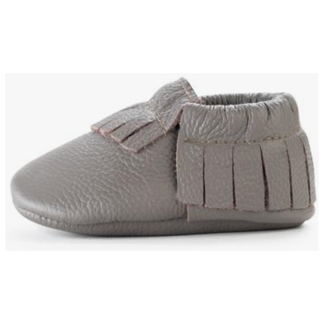 leather baby moccasins | slate