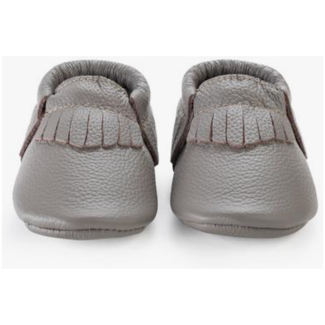 leather baby moccasins | slate