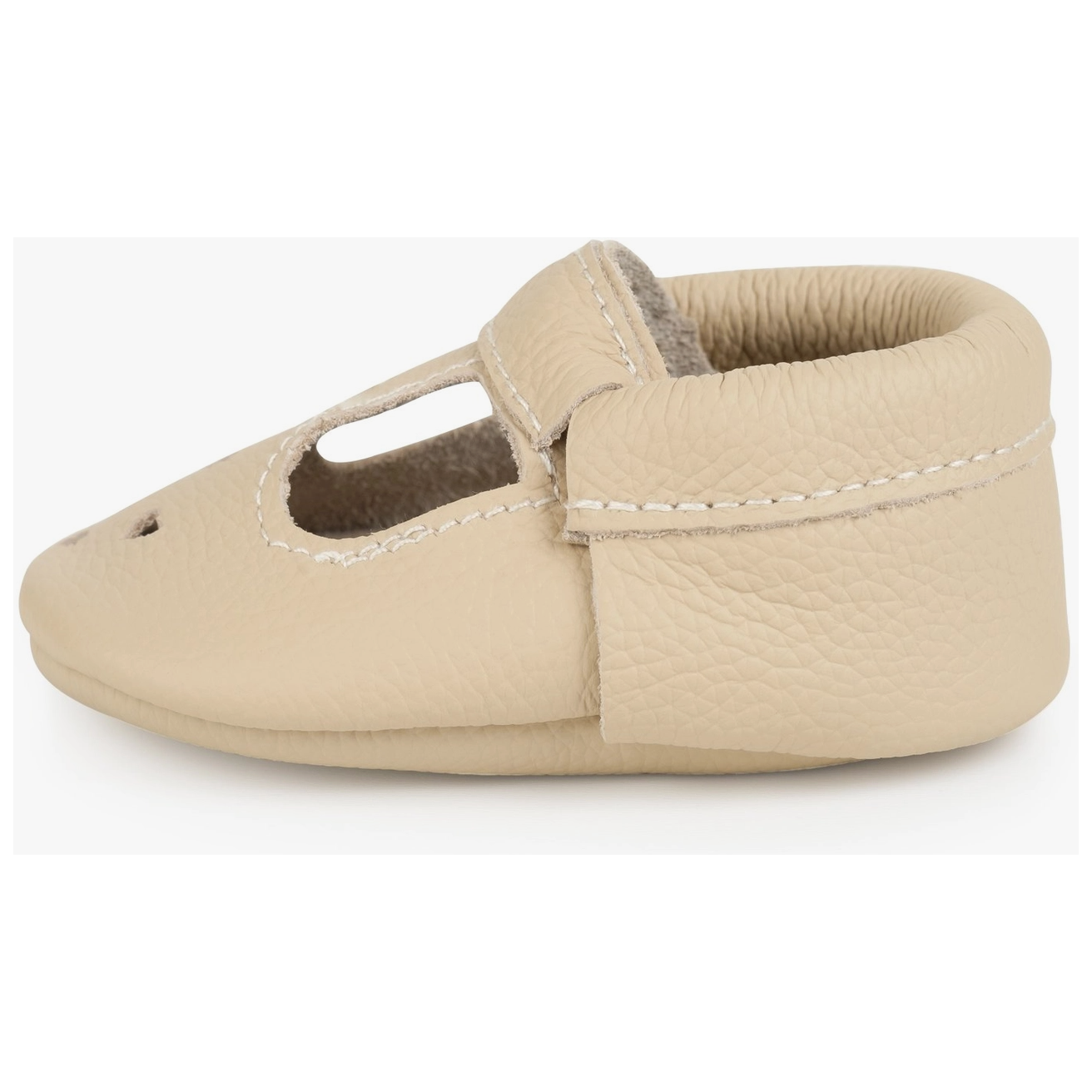 leather baby mary janes in latte