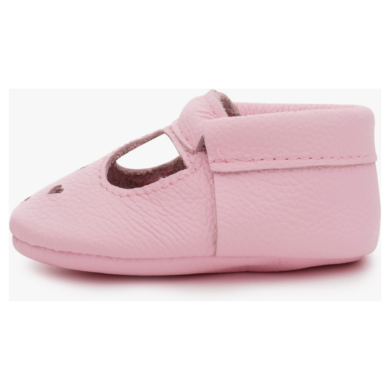 leather baby mary janes in pink