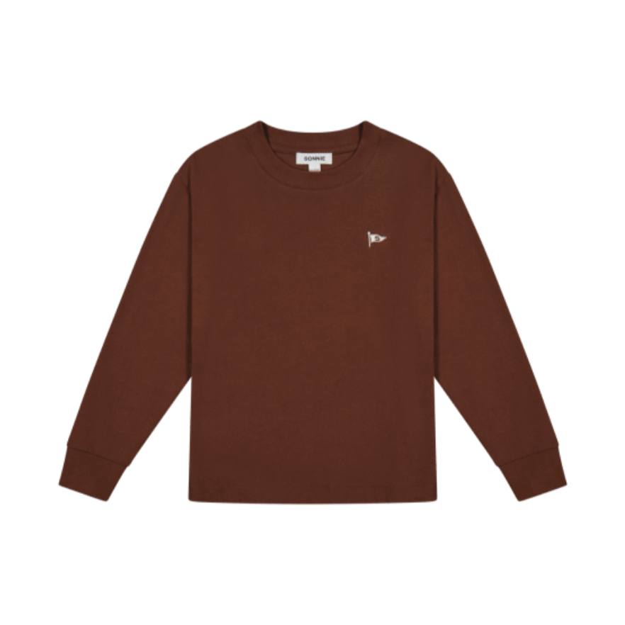 marlo long sleeve flag tee | chocolate