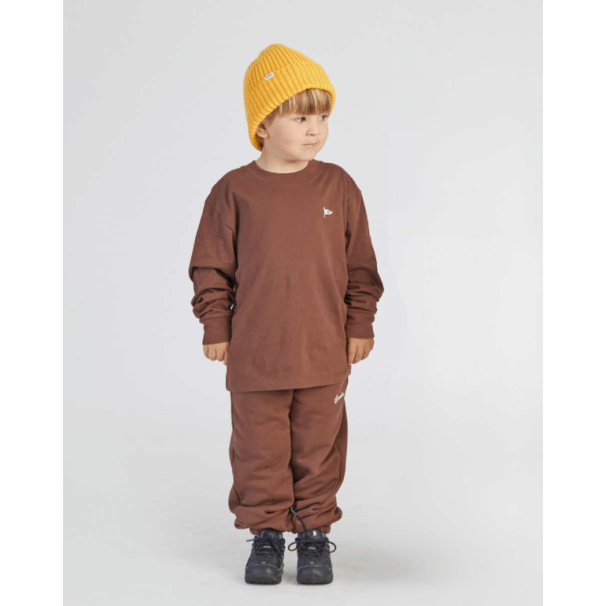 marlo long sleeve flag tee | chocolate