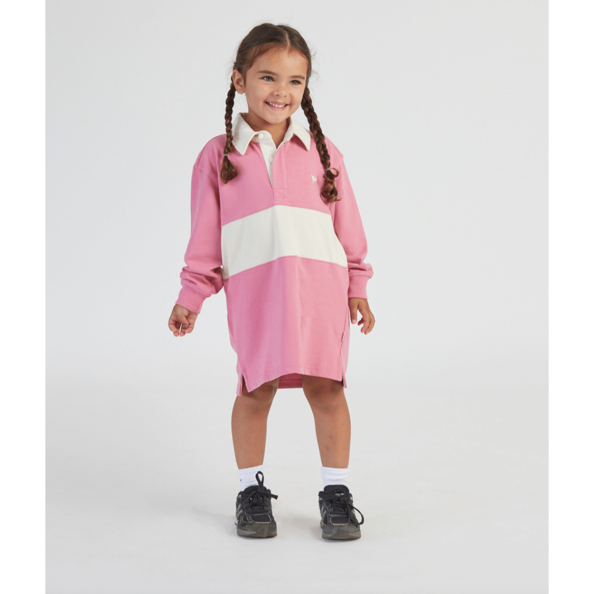 rugby dress | watermelon/off white