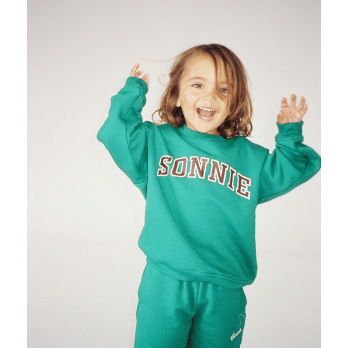 varsity crewneck | court green