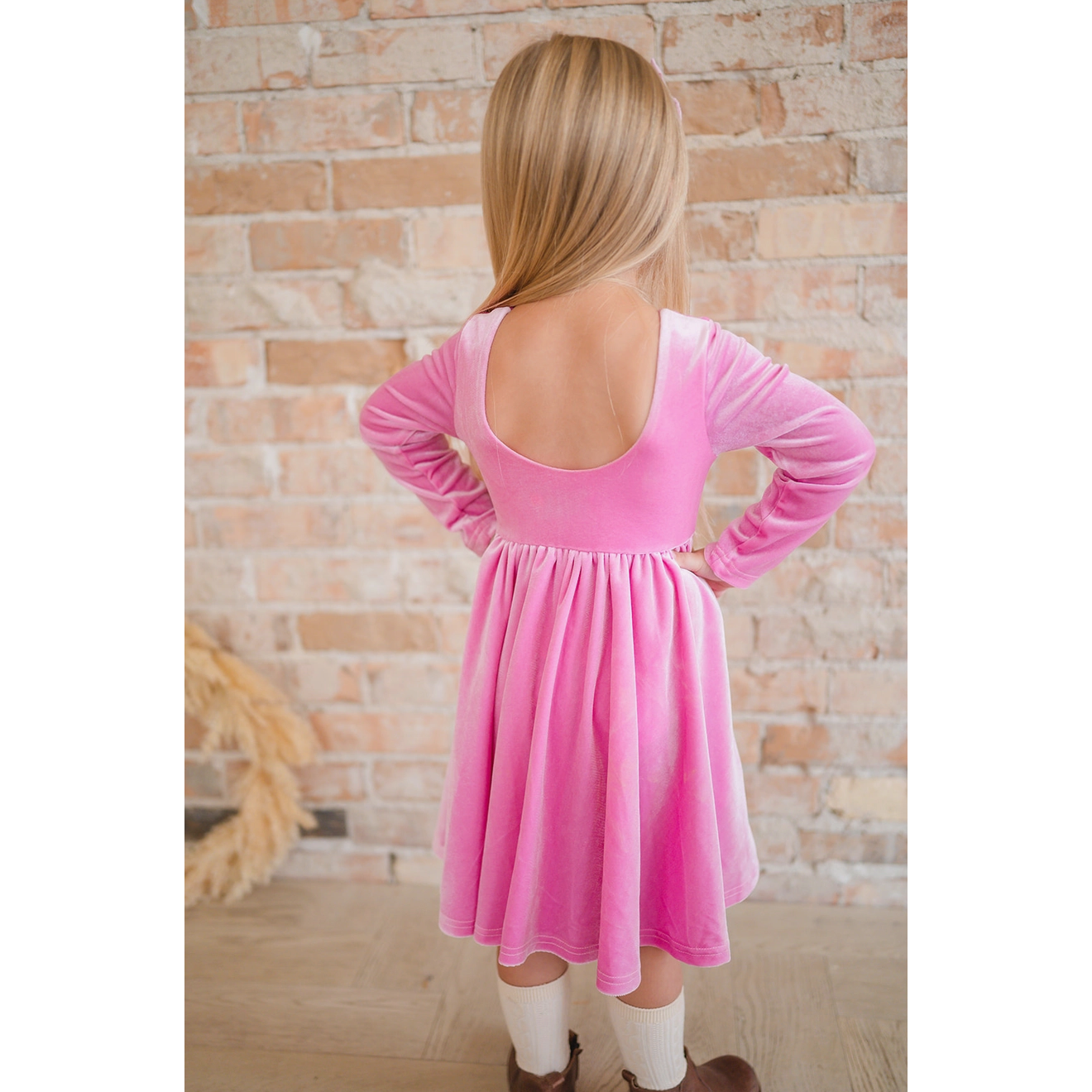 gwendolyn dress | baby pink velvet