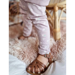 organic cotton legging | simple flowers lilac