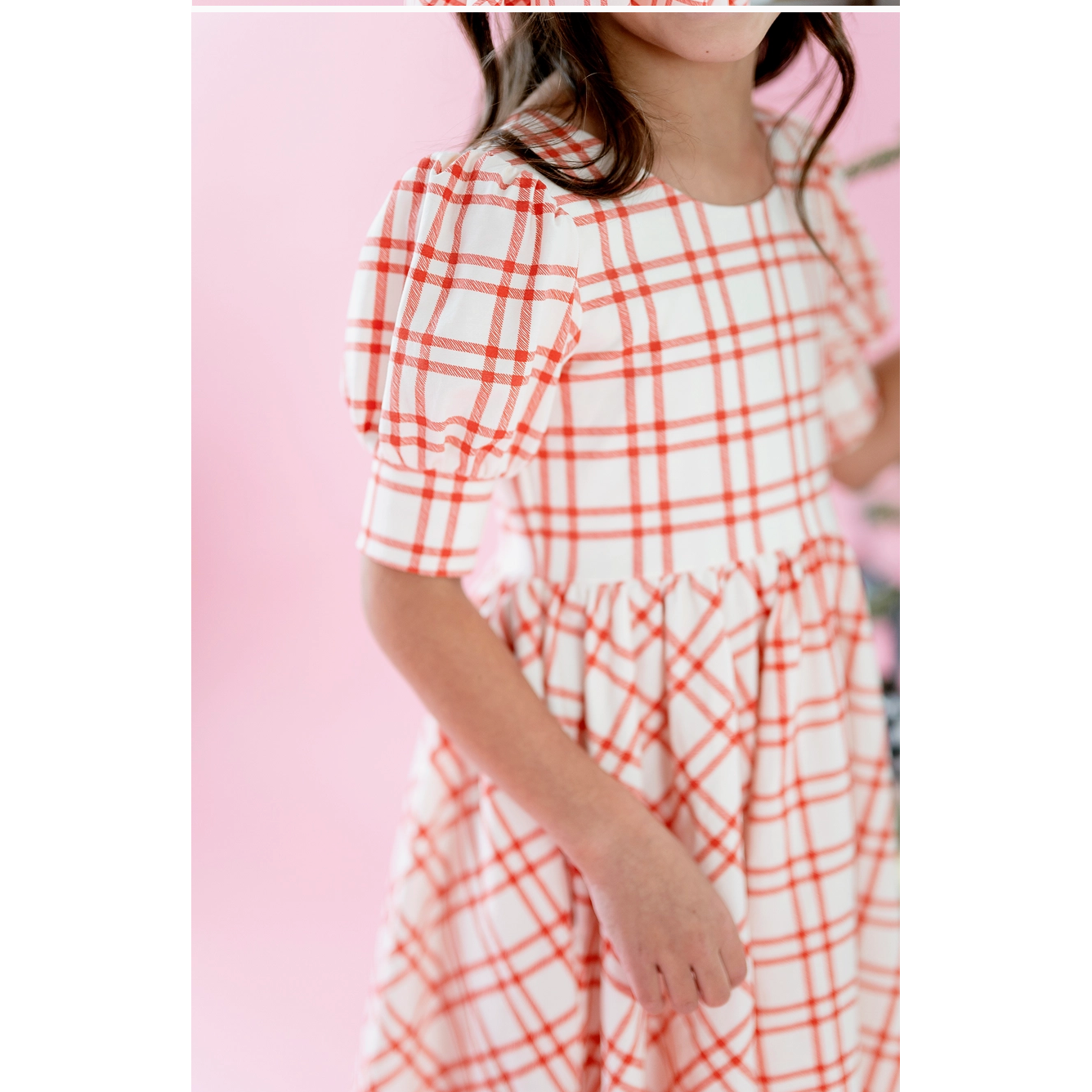 puff sleeve dress | scarlet plaid