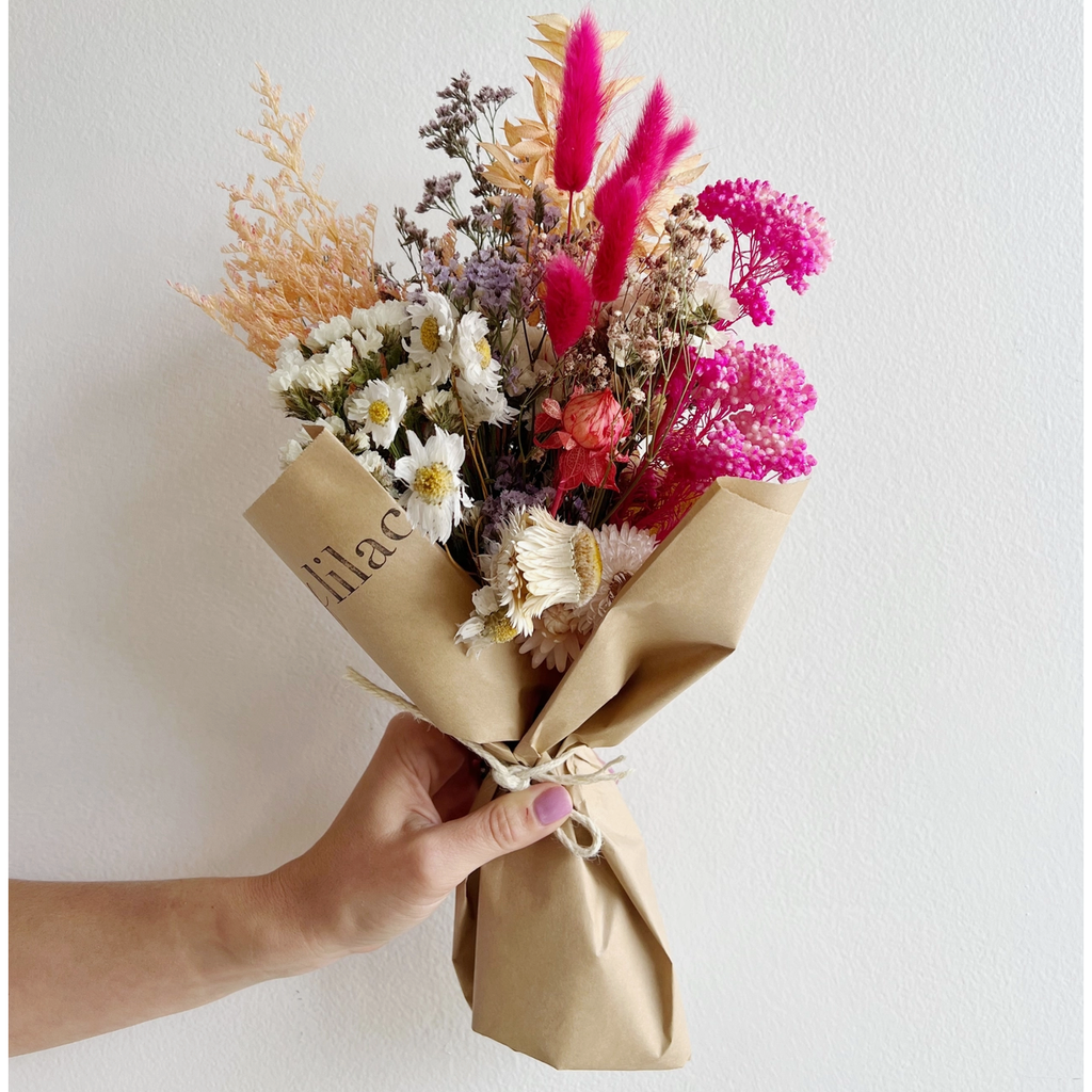 wanderlust dried flower bouquet | pink & white