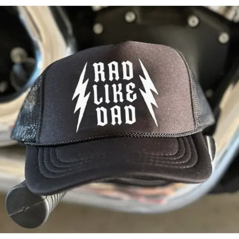 rad like dad trendy kids trucker hat | onyx