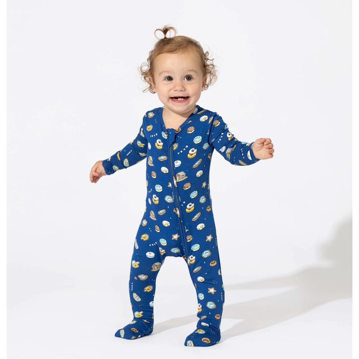 hanukah cookies bamboo baby convertible footie pajamas