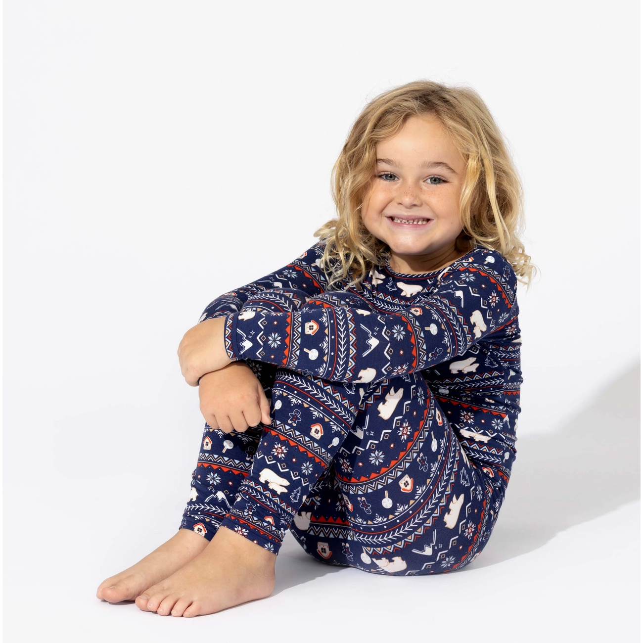 polar isle bamboo kids two piece pajamas